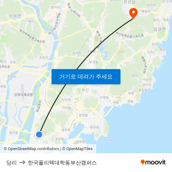 당리 to 한국폴리텍대학동부산캠퍼스 map