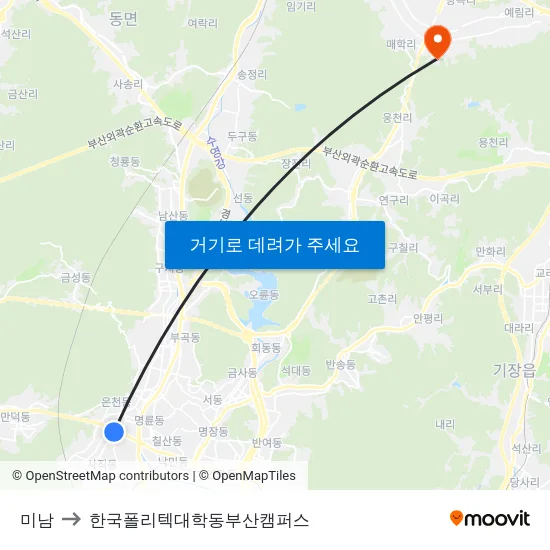미남 to 한국폴리텍대학동부산캠퍼스 map
