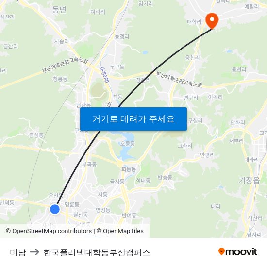 미남 to 한국폴리텍대학동부산캠퍼스 map