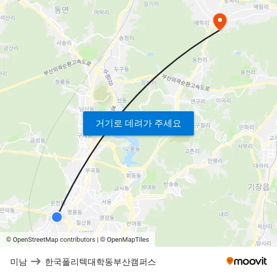 미남 to 한국폴리텍대학동부산캠퍼스 map