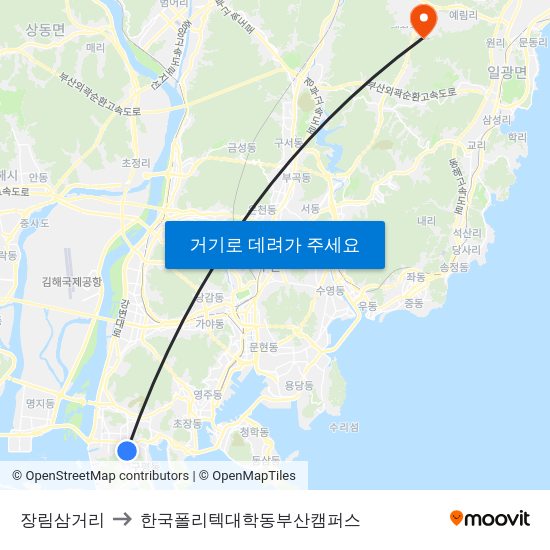 장림삼거리 to 한국폴리텍대학동부산캠퍼스 map