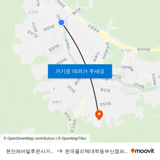 현진에버빌후문사거리 to 한국폴리텍대학동부산캠퍼스 map