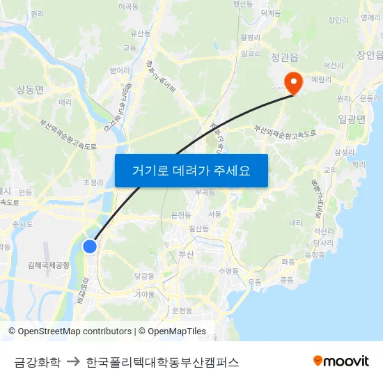 금강화학 to 한국폴리텍대학동부산캠퍼스 map