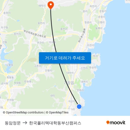 동암정문 to 한국폴리텍대학동부산캠퍼스 map
