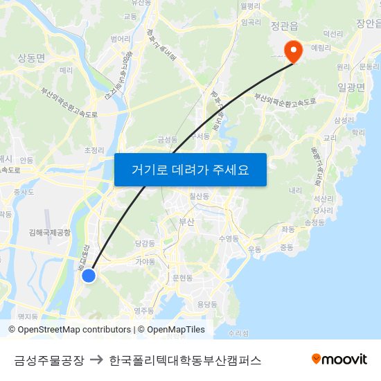 금성주물공장 to 한국폴리텍대학동부산캠퍼스 map