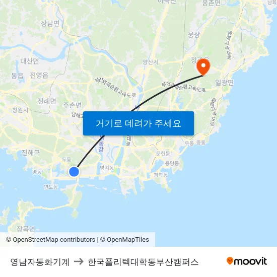 영남자동화기계 to 한국폴리텍대학동부산캠퍼스 map