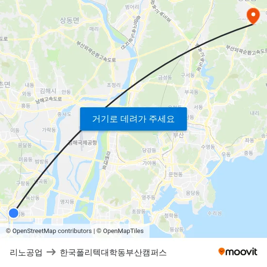 리노공업 to 한국폴리텍대학동부산캠퍼스 map