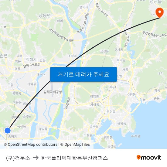 (구)검문소 to 한국폴리텍대학동부산캠퍼스 map