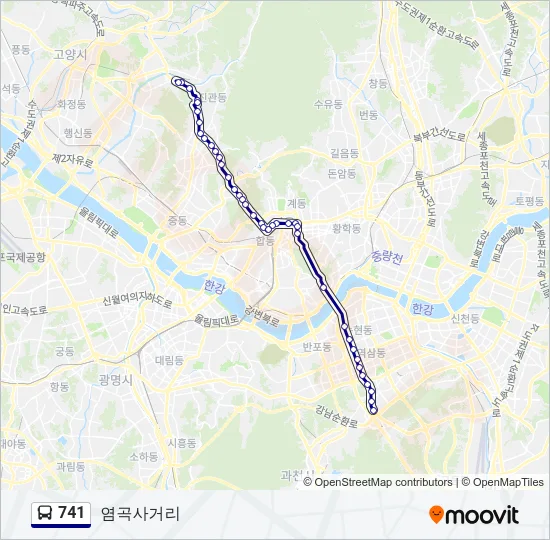 741 Bus Line Map