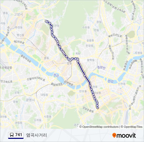 741 bus Line Map