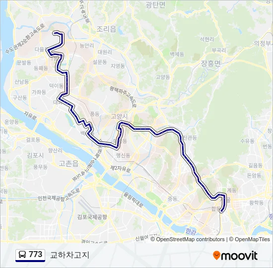 773 버스 노선 지도