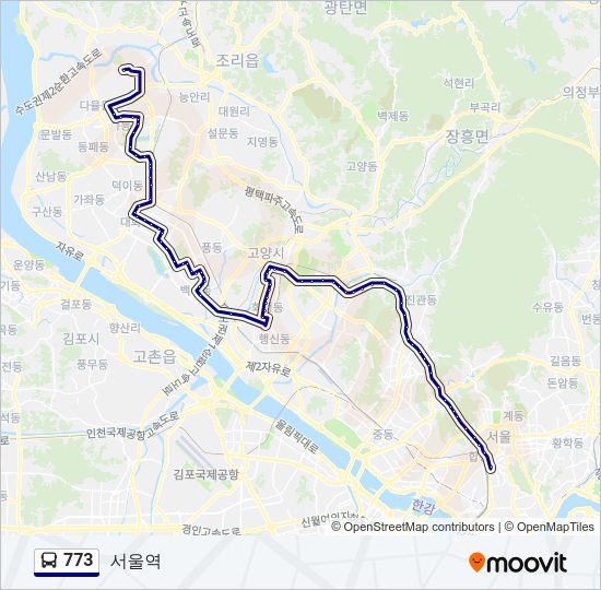773 Bus Line Map