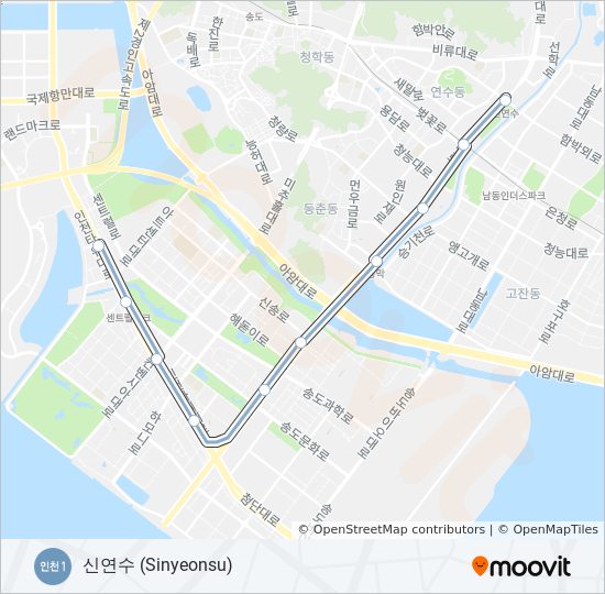 인천 1호선 subway Line Map
