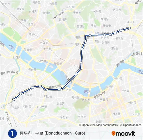 1 지하철 노선 지도