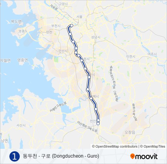 1 subway Line Map