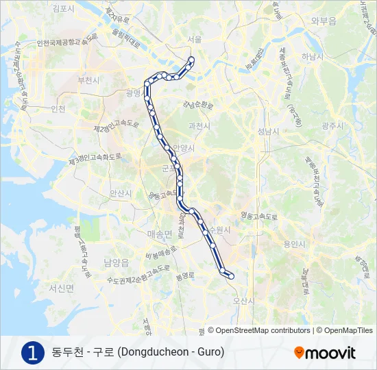 1 Subway Line Map