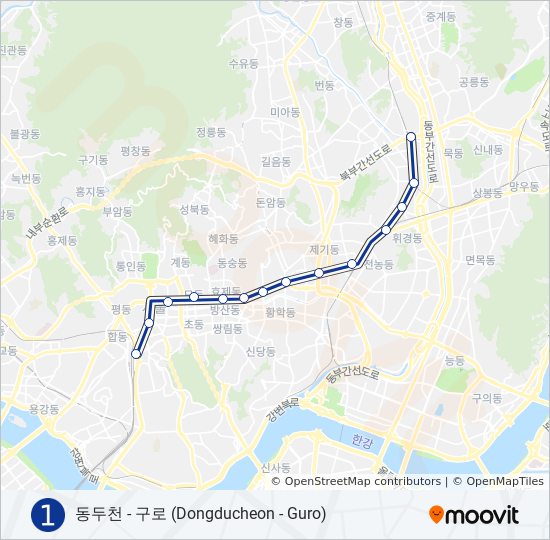 1 subway Line Map