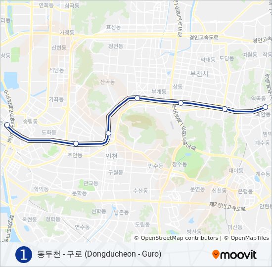 1 subway Line Map