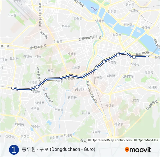 1 지하철 노선 지도