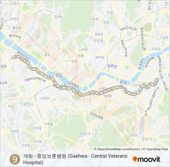9 지하철 노선 지도