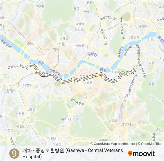 9 지하철 노선 지도