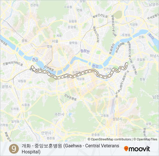 9 지하철 노선 지도