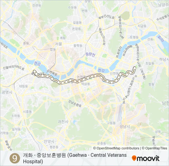 9 지하철 노선 지도