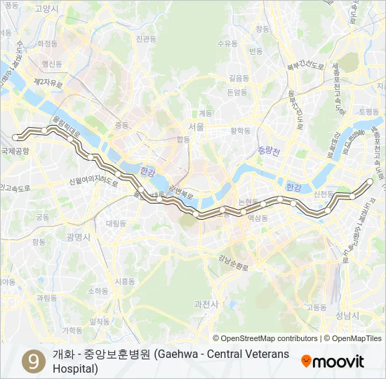 9 지하철 노선 지도