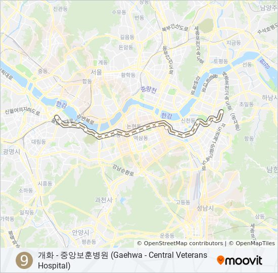 9 지하철 노선 지도