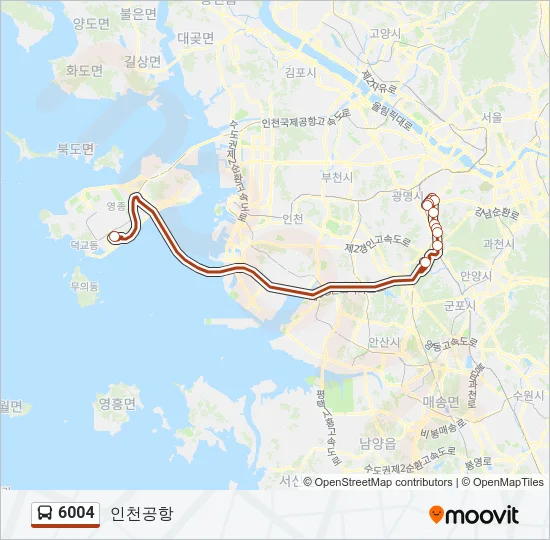 6004 버스 노선 지도