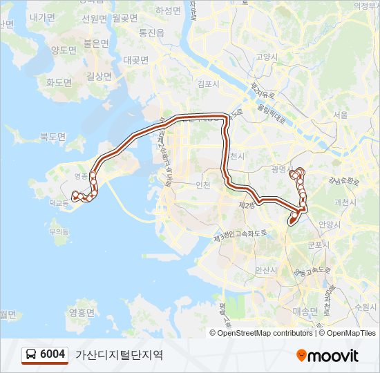 6004 bus Line Map