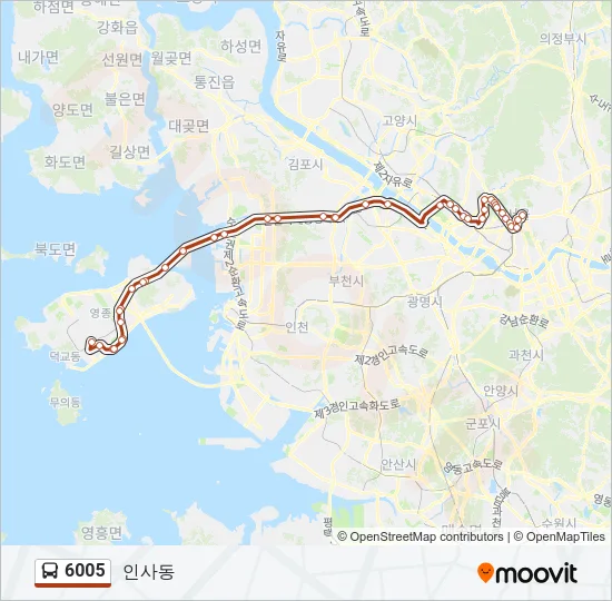 6005 Bus Line Map
