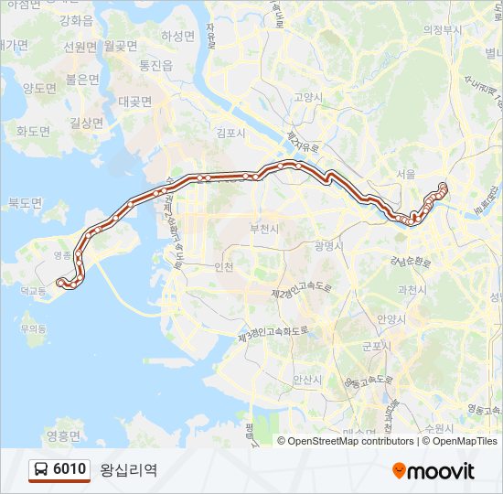 6010 버스 노선 지도