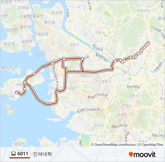 6011 버스 노선 지도
