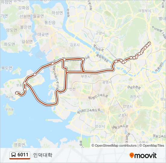 6011 버스 노선 지도