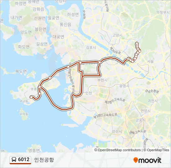 6012 버스 노선 지도