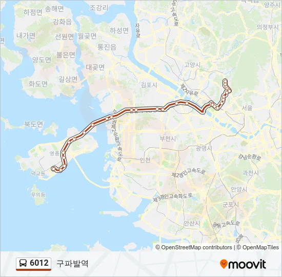 6012 버스 노선 지도