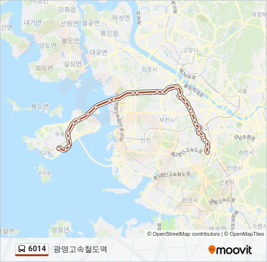 6014 버스 노선 지도