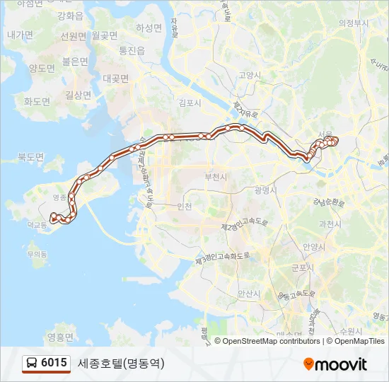 6015 버스 노선 지도