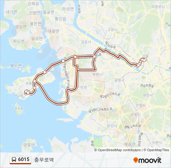 6015 버스 노선 지도