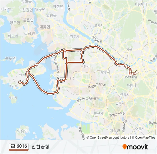 6016 버스 노선 지도