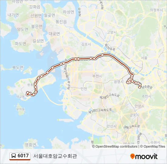 6017 버스 노선 지도