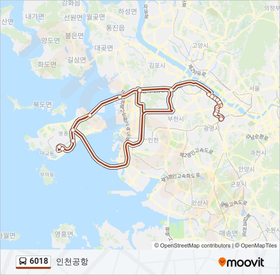6018 버스 노선 지도