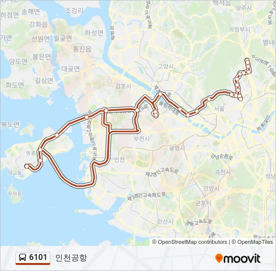 6101 버스 노선 지도