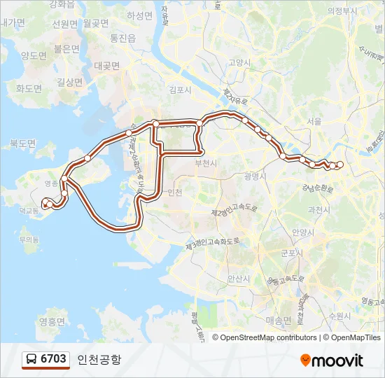 6703 버스 노선 지도