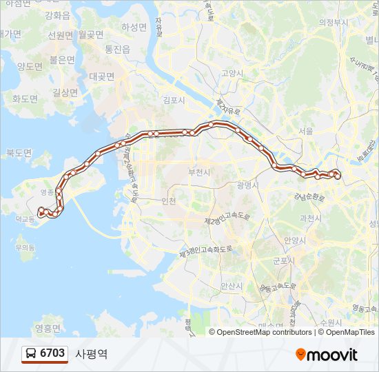 6703 bus Line Map