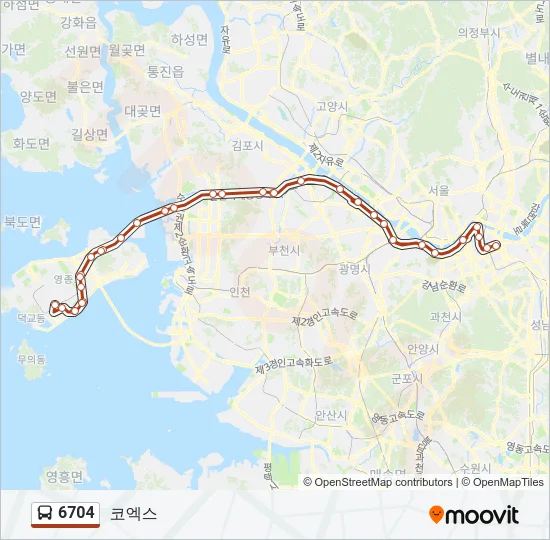 6704 버스 노선 지도