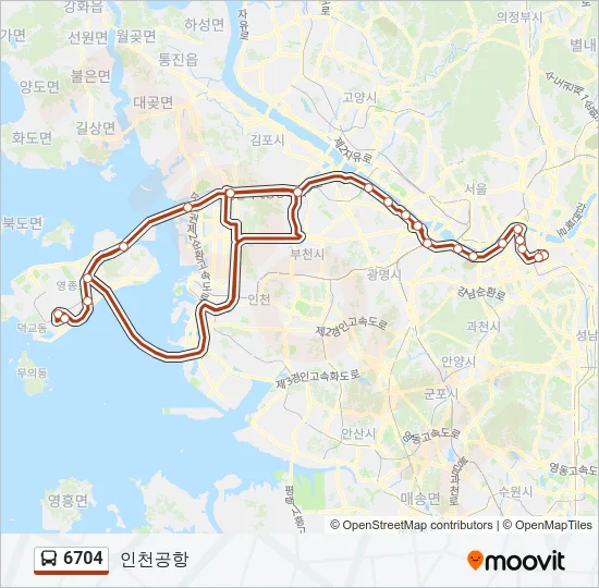 6704 버스 노선 지도
