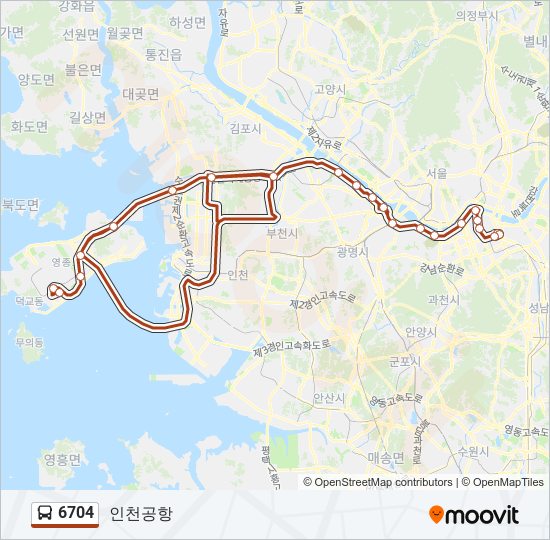 6704 bus Line Map