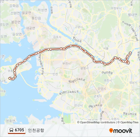 6705 버스 노선 지도